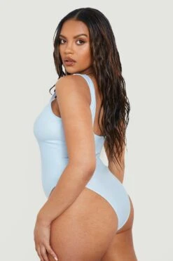 BOOHOO Plus Essentials Square Neck Swimsuit