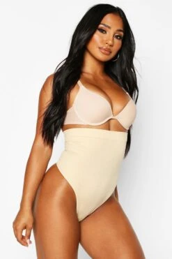 BOOHOO 2 Pack High Waist Control Thong -Sea Vibe Together female black 2 pack high waist control thong 3