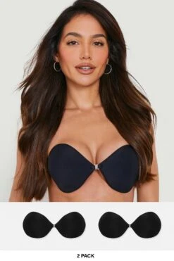 BOOHOO 2 Pack Stick On Front Fastening Bra
