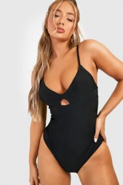 BOOHOO Control Plunge Key Hole Swimsuit