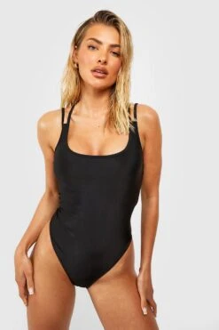 BOOHOO Double Straps Scoop Swimsuit
