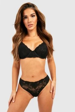 BOOHOO Fuller Bust Floral Lace Underwire Bra 6 BOOHOO Fuller Bust Floral Lace Underwire Bra -Sea Vibe Together female black fuller bust floral lace underwire bra 2