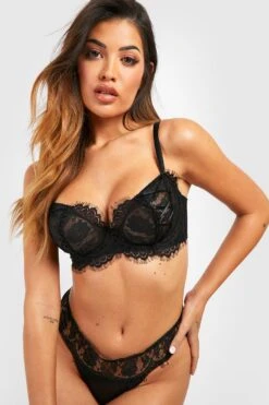 BOOHOO Fuller Bust Lace Up Detail Underwire Bra
