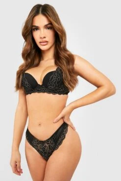 BOOHOO Glitter Lace Super Push Up Bra 6 BOOHOO Glitter Lace Super Push Up Bra -Sea Vibe Together female black glitter lace super push up bra 2