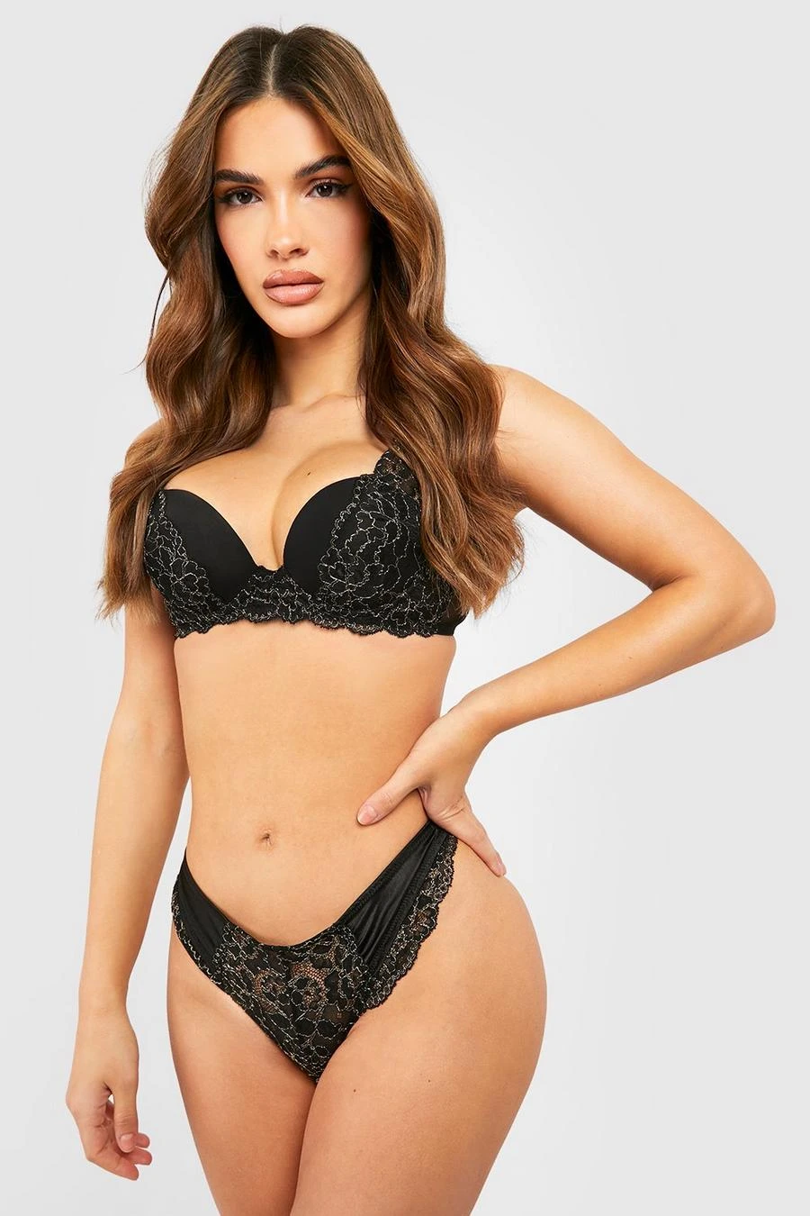 BOOHOO Glitter Lace Super Push Up Bra 3 BOOHOO Glitter Lace Super Push Up Bra - Image 3