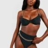 BOOHOO Gold Chain Trim Underwired Bikini Top