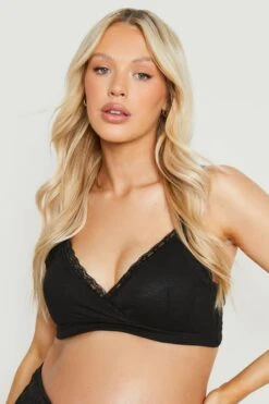 BOOHOO Maternity Cotton Lace Wrap Nursing Bra