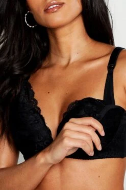 BOOHOO Maternity Lace Nursing Bra 7 BOOHOO Maternity Lace Nursing Bra -Sea Vibe Together female black maternity lace nursing bra 3