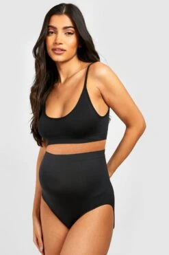 BOOHOO Maternity Seamless Bra And Bump Support Brief Set
