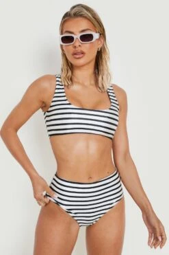 BOOHOO Nautical Scoop Bikini Top
