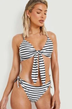 BOOHOO Nautical Tie Bikini Brief 6 BOOHOO Nautical Tie Bikini Brief -Sea Vibe Together female black nautical tie bikini brief 2