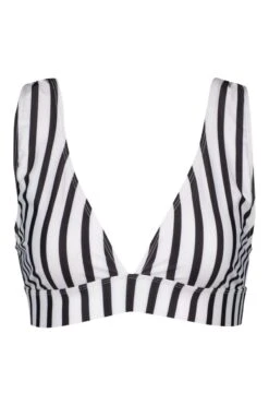 BOOHOO Petite Nautical Stripe Plunge Bikini Top -Sea Vibe Together female black petite nautical stripe plunge bikini top 2
