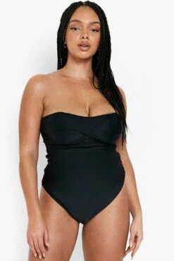 BOOHOO Plus Control Twist Bandeau Swimsuit