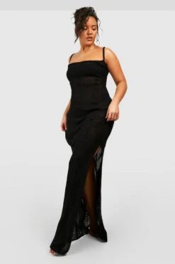 BOOHOO Plus Crochet Knitted Maxi Beach Dress