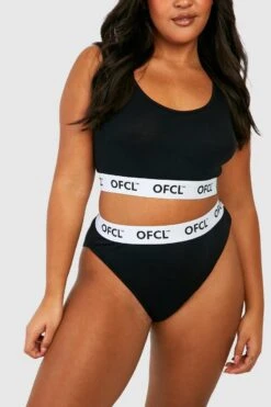 BOOHOO Plus Official Jersey Knit Scoop Bralette & Brief Set 7 BOOHOO Plus Official Jersey Knit Scoop Bralette & Brief Set -Sea Vibe Together female black plus official jersey knit scoop bralette brief set 3