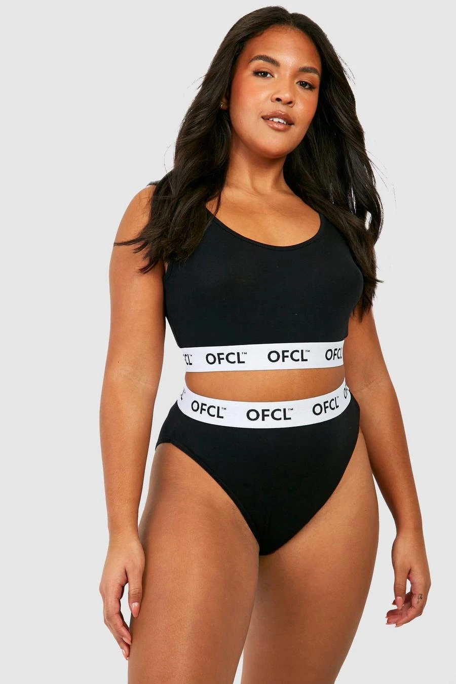 BOOHOO Plus Official Jersey Knit Scoop Bralette & Brief Set 1 BOOHOO Plus Official Jersey Knit Scoop Bralette & Brief Set