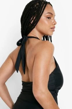 BOOHOO Plus Ring Belted Control Swimsuit -Sea Vibe Together female black plus ring belted control swimsuit 3