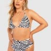 BOOHOO Plus Zebra Print High Waisted Bikini Brief