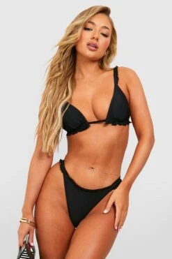 BOOHOO Ruffle Detail Padded Bikini Set