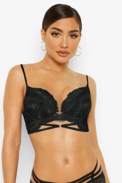 BOOHOO Scallop Lace Strapping Super Push Up Bra
