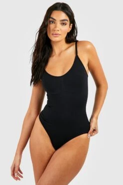 BOOHOO Sculpting Control Bodysuit 6 BOOHOO Sculpting Control Bodysuit -Sea Vibe Together female black sculpting control bodysuit 2