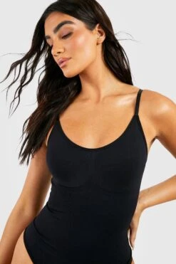 BOOHOO Sculpting Control Bodysuit 7 BOOHOO Sculpting Control Bodysuit -Sea Vibe Together female black sculpting control bodysuit 3