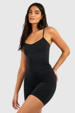 BOOHOO Seamless Control Shaping Leotard 6 BOOHOO Seamless Control Shaping Leotard -Sea Vibe Together female black seamless control shaping leotard 2