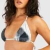 BOOHOO Tie Dye Crinkle Triangle Bikini Top