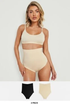 BOOHOO 2 Pack High Waist Shaping Control Brief