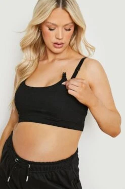 BOOHOO Maternity Cotton Nursing Bralettes 2 Pack 7 BOOHOO Maternity Cotton Nursing Bralettes 2 Pack -Sea Vibe Together female black white maternity cotton nursing bralettes 2 pack 3