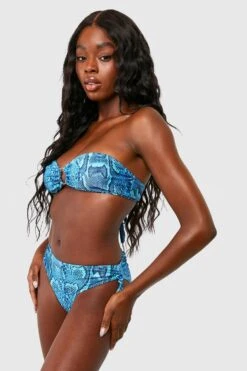 BOOHOO Blue Snake Ruched Bum Bikini Brief 6 BOOHOO Blue Snake Ruched Bum Bikini Brief -Sea Vibe Together female blue blue snake ruched bum bikini brief 2