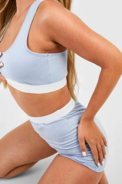 BOOHOO Jersey Knit Boxer Short 7 BOOHOO Jersey Knit Boxer Short -Sea Vibe Together female blue jersey knit boxer short 3