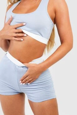 BOOHOO Jersey Knit Scoop Bralette -Sea Vibe Together female blue jersey knit scoop bralette 2