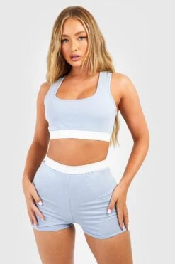 BOOHOO Jersey Knit Scoop Bralette -Sea Vibe Together female blue jersey knit scoop bralette 3