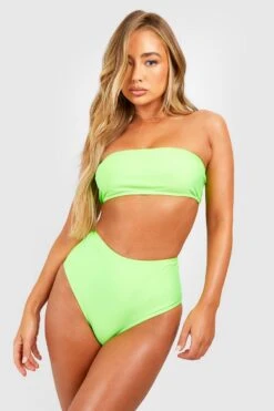 BOOHOO Essentials Bandeau Tube Bikini Top 6 BOOHOO Essentials Bandeau Tube Bikini Top -Sea Vibe Together female bright20green essentials bandeau tube bikini top 2