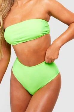 BOOHOO Essentials Bandeau Tube Bikini Top 7 BOOHOO Essentials Bandeau Tube Bikini Top -Sea Vibe Together female bright20green essentials bandeau tube bikini top 3