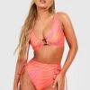 BOOHOO Tummy Control Zebra O-Ring Bikini Set