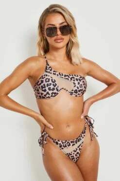 BOOHOO Leopard Mesh Insert Underwire Bikini Top 6 BOOHOO Leopard Mesh Insert Underwire Bikini Top -Sea Vibe Together female brown leopard mesh insert underwire bikini top 2