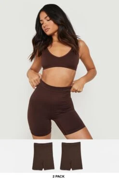 BOOHOO 2 Pack High Waist Shaping Control Short