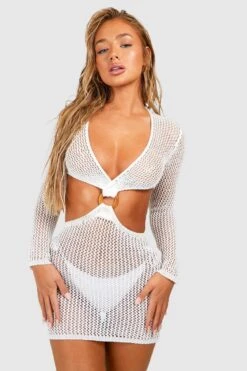 BOOHOO Crochet O Ring Beach Dress