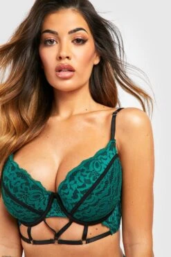 BOOHOO Fuller Bust Eyelet Cut Out Lace Bra 7 BOOHOO Fuller Bust Eyelet Cut Out Lace Bra -Sea Vibe Together female emerald fuller bust eyelet cut out lace bra 3