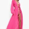 BOOHOO Essentials Chiffon Maxi Beach Kimono