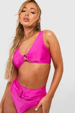 BOOHOO Scoop O-Ring Plunge Bikini Top