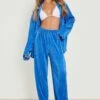 BOOHOO Plisse Wide Leg Beach Pants