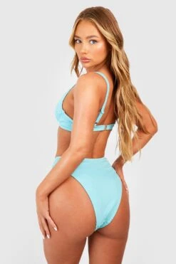 Sea Vibe Together -Sea Vibe Together female light20blue ribbed high waisted bikini brief 1