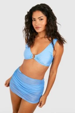 BOOHOO Tummy Control Mesh Overlay Hipster Bikini Brief