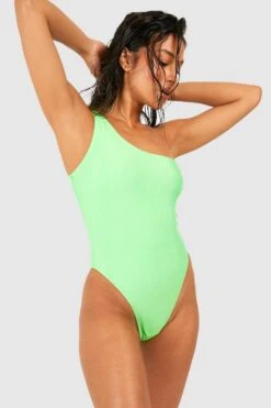 BOOHOO Petite Essentials One Shoulder Swimsuit