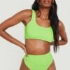 BOOHOO Recycled Crinkle Fuller Bust Scoop Bikini Top