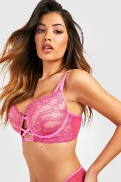 BOOHOO Fuller Bust Contrast Lace Bra 6 BOOHOO Fuller Bust Contrast Lace Bra -Sea Vibe Together female magenta fuller bust contrast lace bra 2