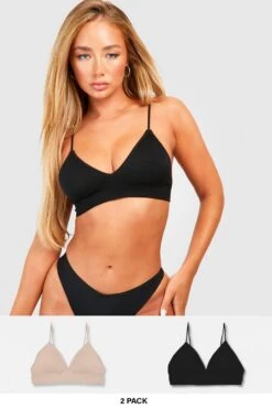 BOOHOO 2 Pack Seamless Triangle Bralette